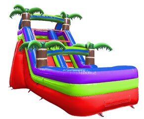 Red Green Purple 14ft. Backyard Water Slide