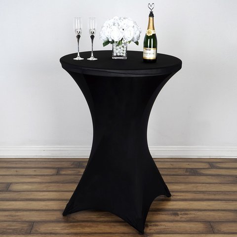 Bistro table with Spandex tablecloth-black Bistro table with Spandex tablecloth-black