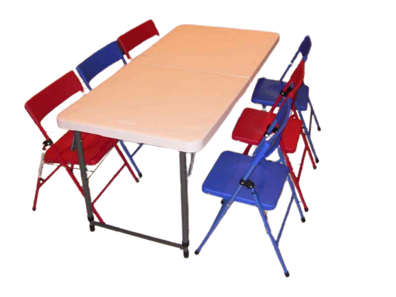 Kids table and six chairs
