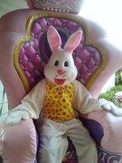 Easter Bunny costume with the employee Easter Bunny costume with the employee