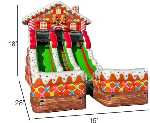 18ft Gingerbread Double Lane Slide 18ft Gingerbread Double Lane Slide
