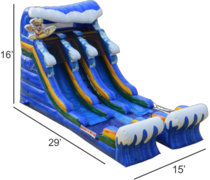 16' Surf Time Double Lane Water Slide