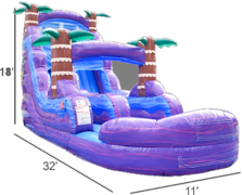 18ft Purple Hurricane Water Slide