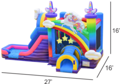 Rainbow Unicorn Combo Bounce House (DRY)***Exclusive Jumping Hearts design***