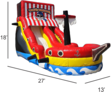 18ft Pirate Ship Inflatable Dry Slide