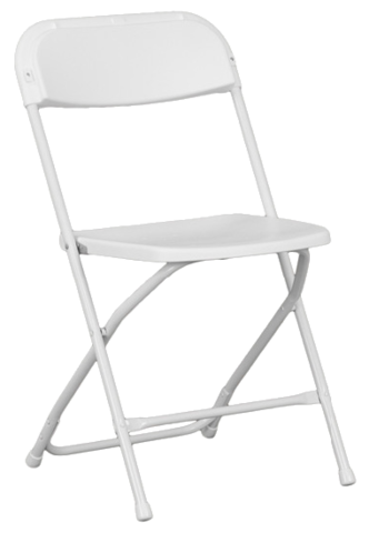 White folding plastic chair