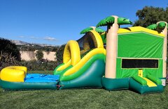 Tropical Wet slide Combo Unit with Padded Pool