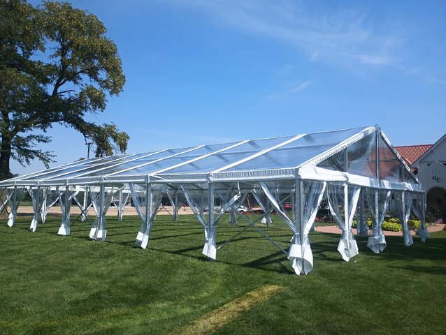 40'x50' Clearspan Tent with Clear Tops 40'x50' Clearspan Tent with Clear Tops