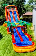 27' Dual Lane Tropical Paradise Waterslide PLUS Slip and Slide