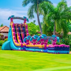 34' Island Breeze Dual Lane Waterslide + Slip N Slide