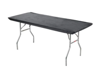 6' Plastic Table Quick Cover - BLACK