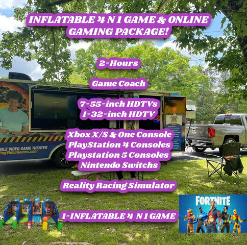 (2-Hr) INFLATABLE 4-1 GAME &(VERIZON & ATT&T) ONLINE GAMING PACKAGE! COMMERICAL