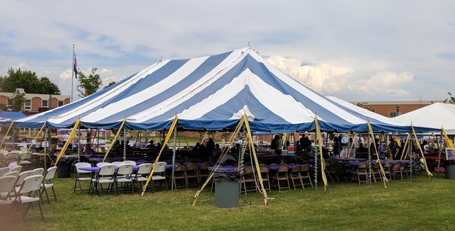 40x60 White & Blue Pole Tent 40x60 White & Blue Pole Tent