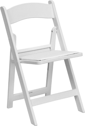 White Resin Folding Chair 