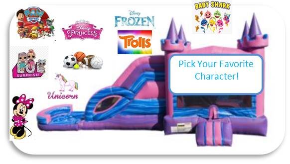 Princess Combo w/ banner waterslide Princess Combo w/ banner waterslide