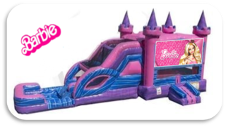 Barbie Bounce House & Dual Waterslide 