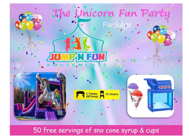 Unicorn, 2 tables 12 chairs Sno Cone Unicorn, 2 tables 12 chairs Sno Cone