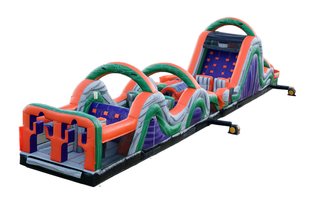 65 Ft Mega Mania Obstacle Course With Slide 65 Ft Mega Mania Obstacle Course With Slide