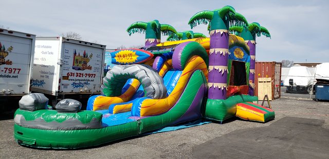 MAUI 2 lane Water Slide Bounce House Combo #WS24 MAUI 2 lane Water Slide Bounce House Combo #WS24