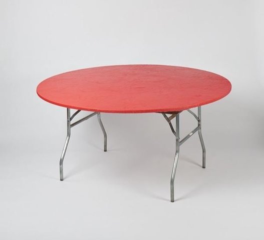 TABLE COVER  ONLY- Round RED PLASTIC COVER 