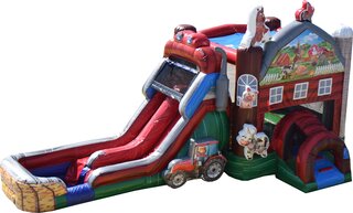 (#1) NEW 2024 Farm House Bouncer and Double Slide