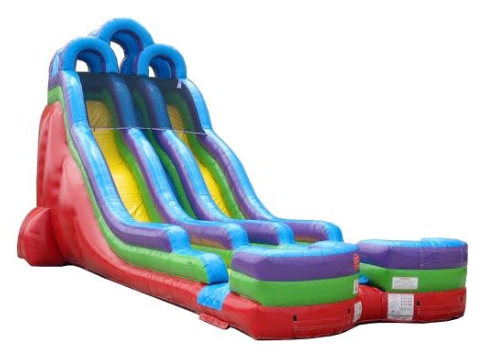 24 ft High Double Thrill Dual Lane Dry Slide