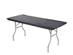 Black 6 ft Fitted Plastic Table Cover