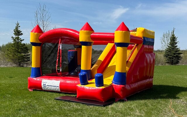 Jump and Slide Bouncy Castle Yellow and Red Jump and Slide Bouncy Castle Yellow and Red