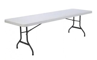 8ft - White Plastic Rectangular Table