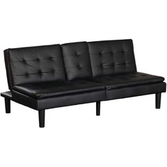 black leather futon