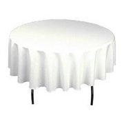 Linens for 60" round tables (Blk or Wh) Linens for 60" round tables (Blk or Wh)