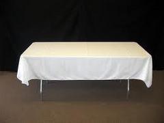 White Linens (lap length) for 6ft tables White Linens (lap length) for 6ft tables