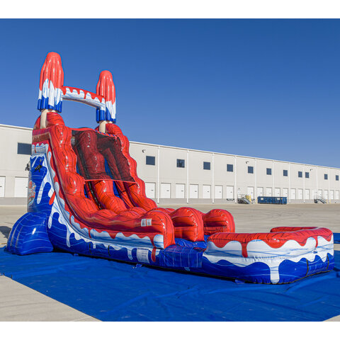 18 Ft Red White and Cool Single Lane Slide 18 Ft Red White and Cool Single Lane Slide