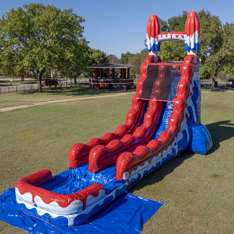 22 Ft Red White and Cool Single Lane Slide 22 Ft Red White and Cool Single Lane Slide