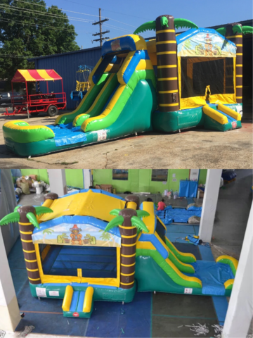 Double Deluxe Tropical combo w/inflated landing Double Deluxe Tropical combo w/inflated landing