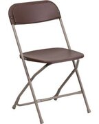 Brown plastic folding chair