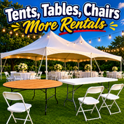 Tents, Tables, Chairs More Rentals Tents, Tables, Chairs More Rentals