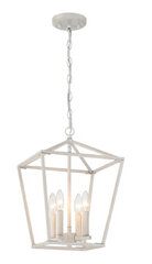 Allis 4 - Light Steel Dimmable, Geometric Lantern Dinning Room Chandelier
