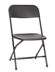Black Plastic Heavy Duty Folding Chair, Big and Tall