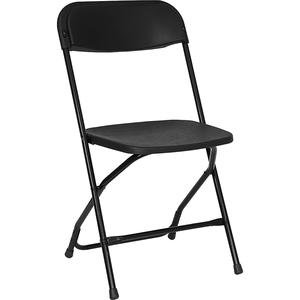 Black folding chairs 