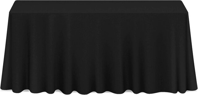 90 x 156 Black Polyester Rectangular Tablecloth 90 x 156 Black Polyester Rectangular Tablecloth
