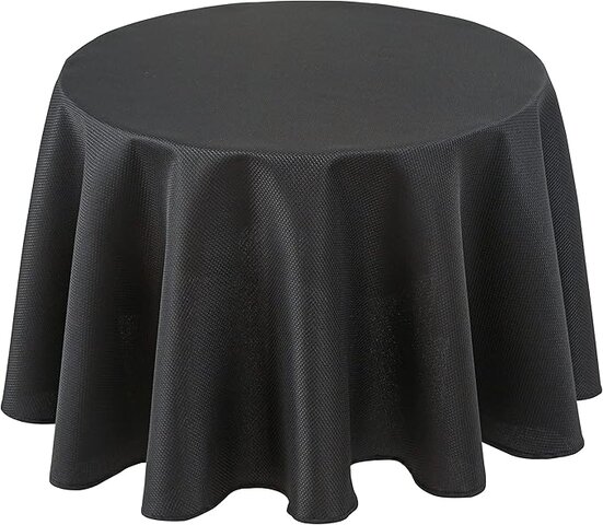 120 Inch Black Polyester Round Tablecloth 120 Inch Black Polyester Round Tablecloth