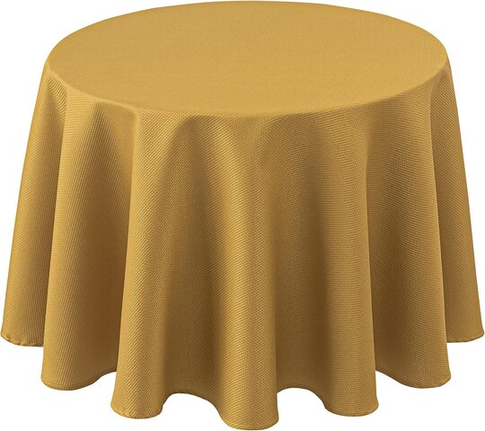 120 Inch Gold Polyester Round Tablecloth 120 Inch Gold Polyester Round Tablecloth