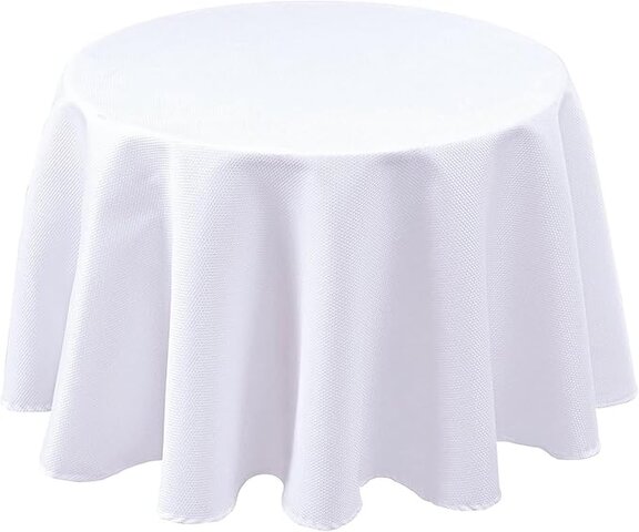 120 Inch White Polyester Round Tablecloth 120 Inch White Polyester Round Tablecloth