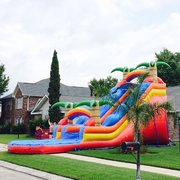 Large Red Tropical Waterslide With Pool Large Red Tropical Waterslide With Pool