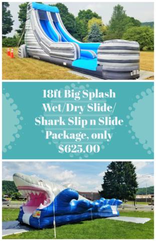 18ft Big Splash Water Slide/ Shark Slip N Slide Package 18ft Big Splash Water Slide/ Shark Slip N Slide Package