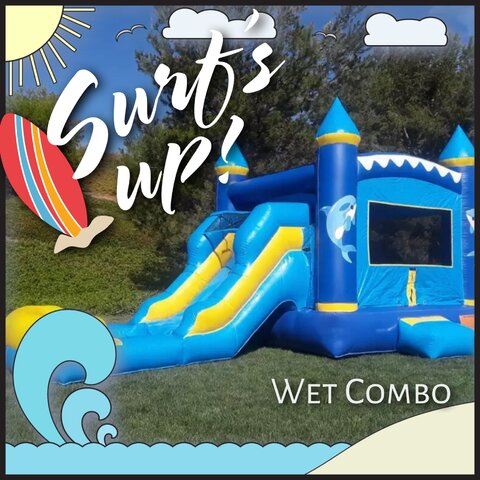 Surfs Up Bounce House w/ Water Slide & Pool (Wet Combo)