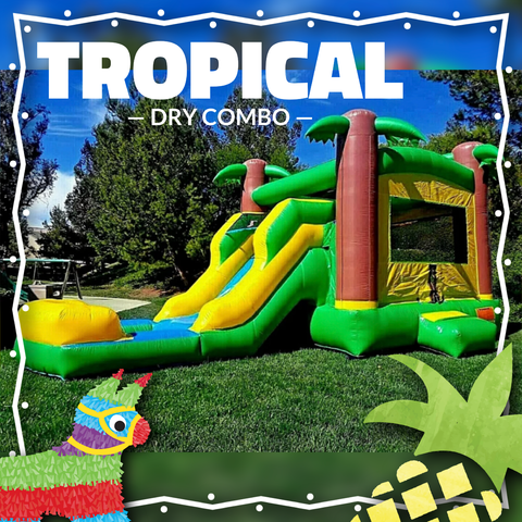 Tropical Bounce House w/ Slide  (Dry Combo)