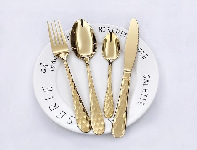 Gold flatware set