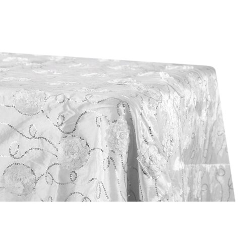 Flower on Sequin Taffeta Rectangular Tablecloth 90